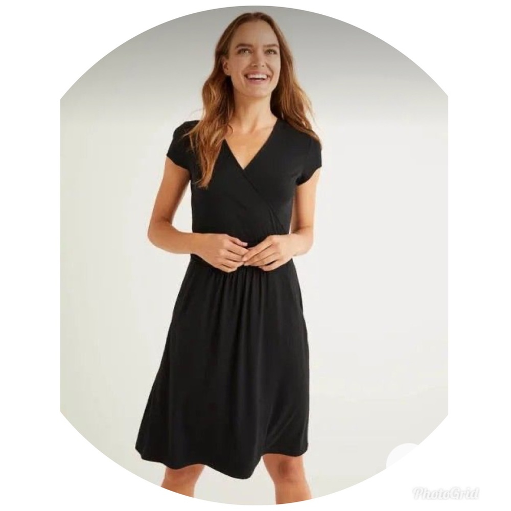 BODEN Black Lola Wrap Dress